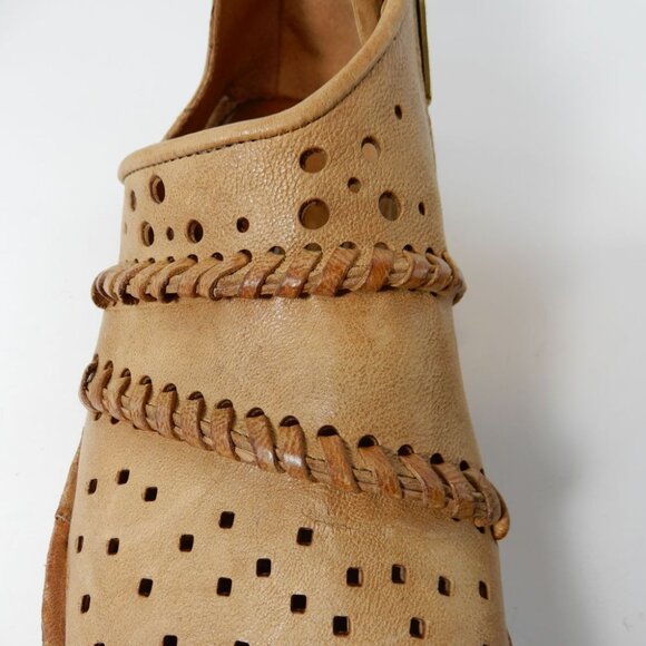 A.S.98 Reign Boho Flat Sandals Size 37 6.5 7 Camel Brown Leather NEW $250 - Picture 12 of 14